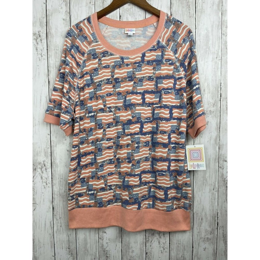 LuLaRoe Jane Top- Americana Collection- Flags - Old Glory Patriotic NWT-size XL